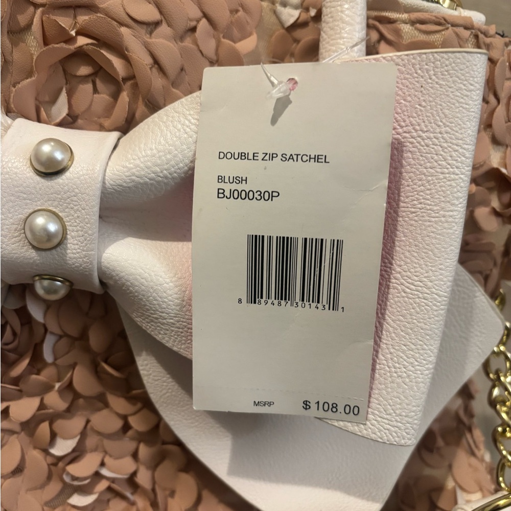 NWT Betsey Johnson Beige Floral Bow Satchel - Picture 5 of 5